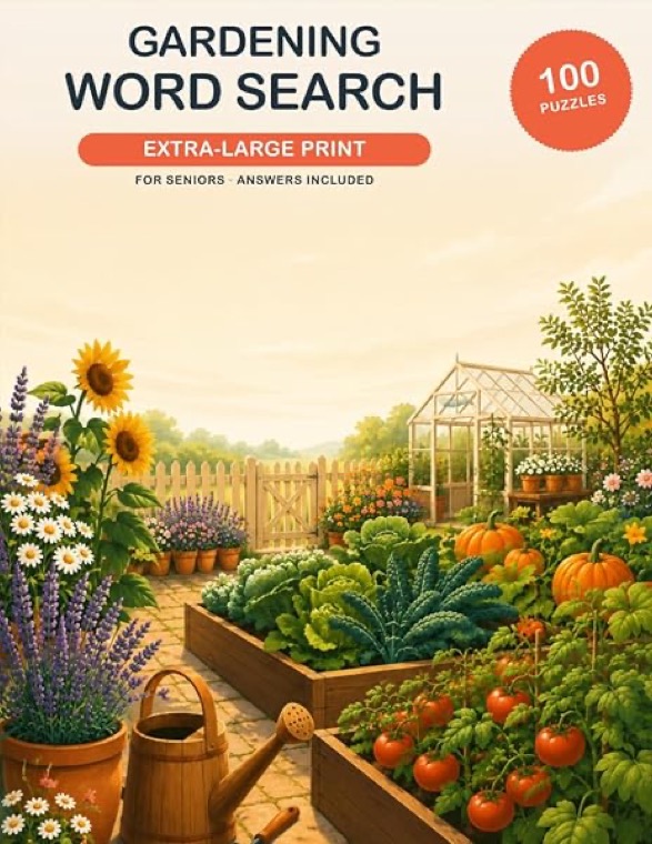 Gardening Word Search: Large Print Puzzles for Seniors cover